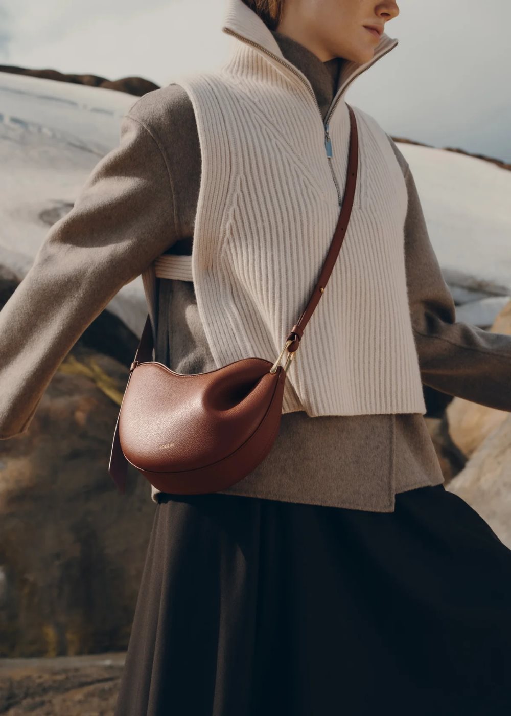 Bolso Hombro Polene Tonca Marrom | MEXICO UYNAMO